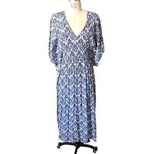 RUJUTA SHETH Shira Midi Length Caftan in Blue Size Small/ Medium